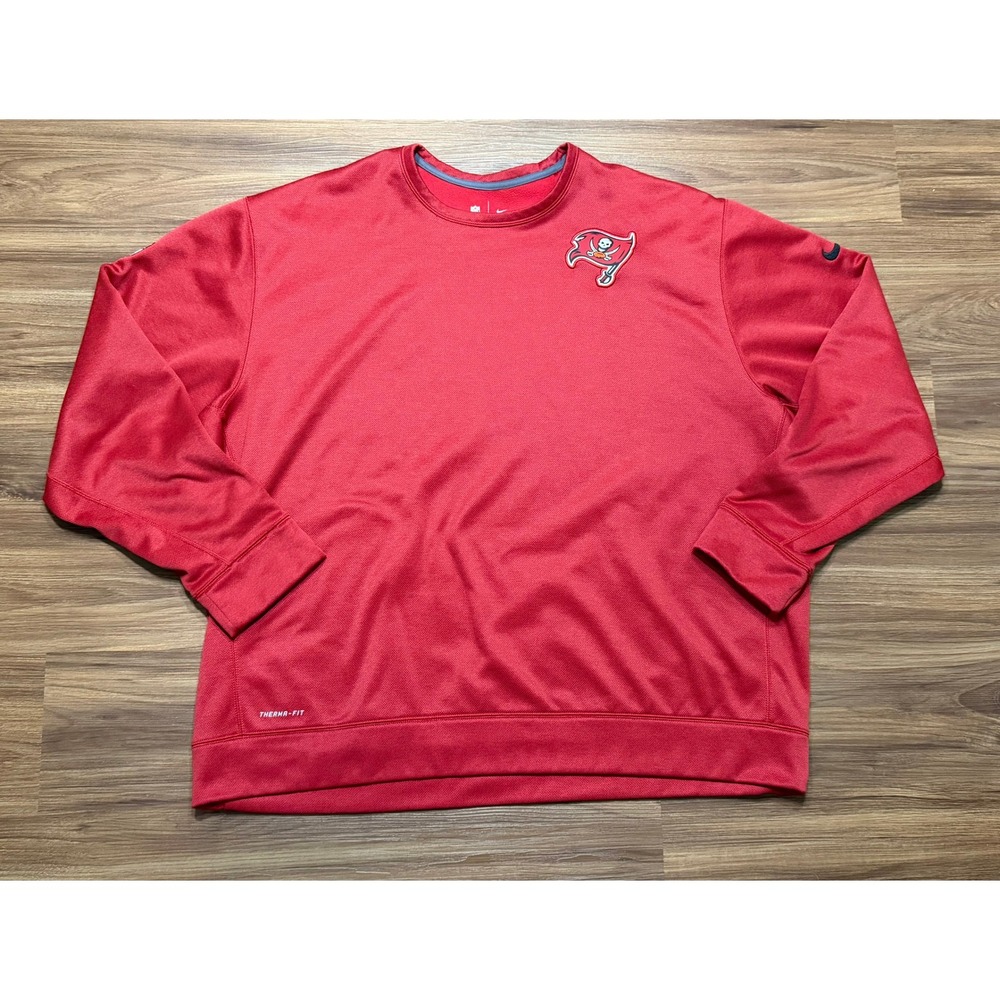 Nike Tampa Bay Buccaneers Therma-FIT Player Issued On Field Red Pullover Sz 4XL